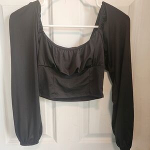 Live In The Moment Black Long Sleeve Crop Top